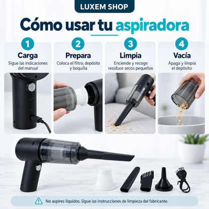 🚗 Aspiradora portátil 3 en 1 para hogar y auto
