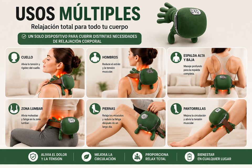 Masajeador de Cuello Premium 360° con Calor Relajante