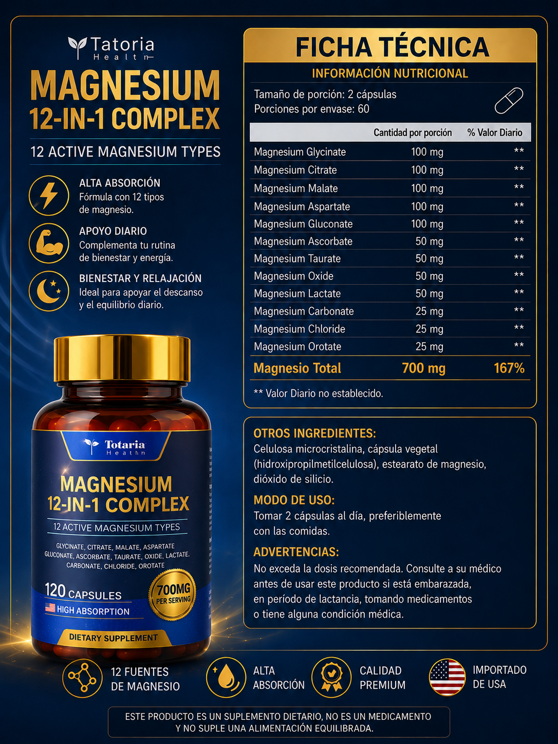 💙 MAGNESIO COMPLEX 12 EN 1 PREMIUM