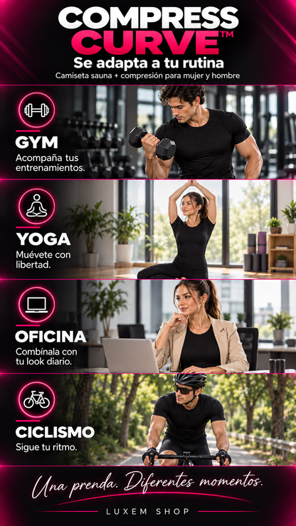 COMPRESS CURVE™ | Camiseta Efecto Sauna y Compresión